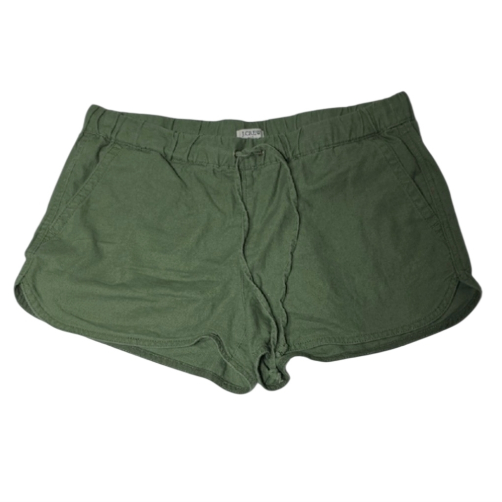 J.Crew Factory Size XS Green Pull-On Linen Catton Drawstring‎ Shorts